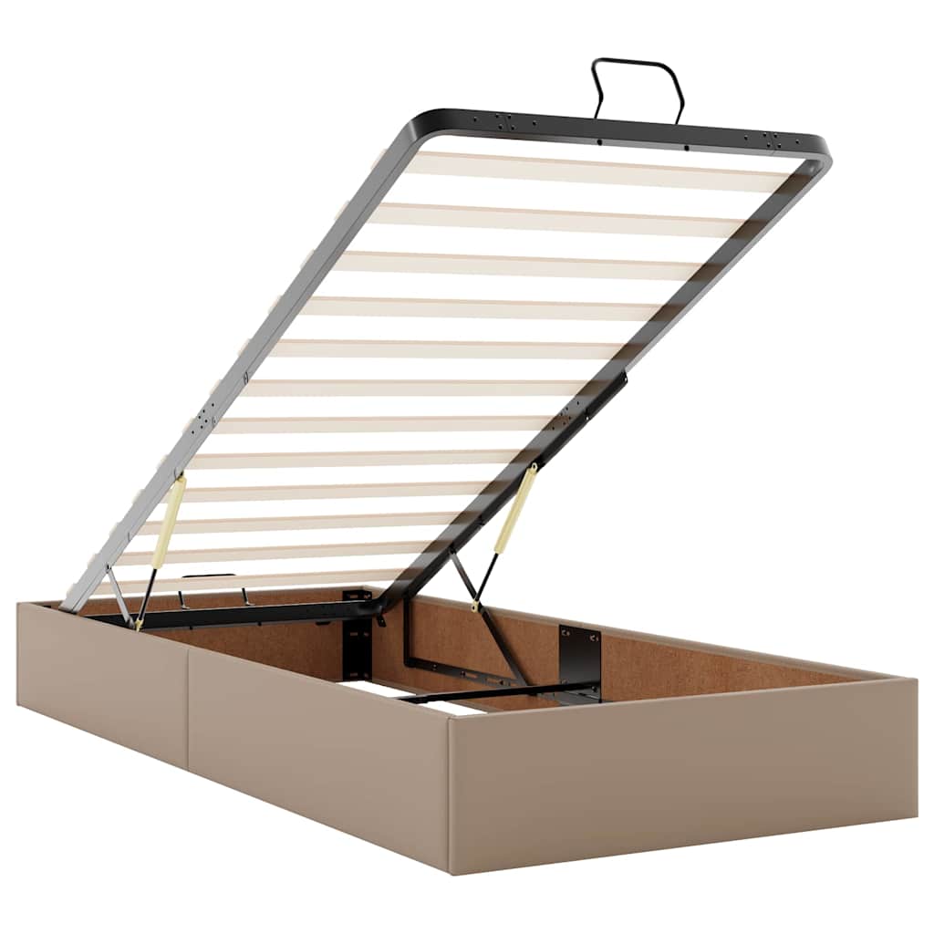 Ottoman-Bett ohne Matratze Cappuccino-Braun 90x200cm Kunstleder