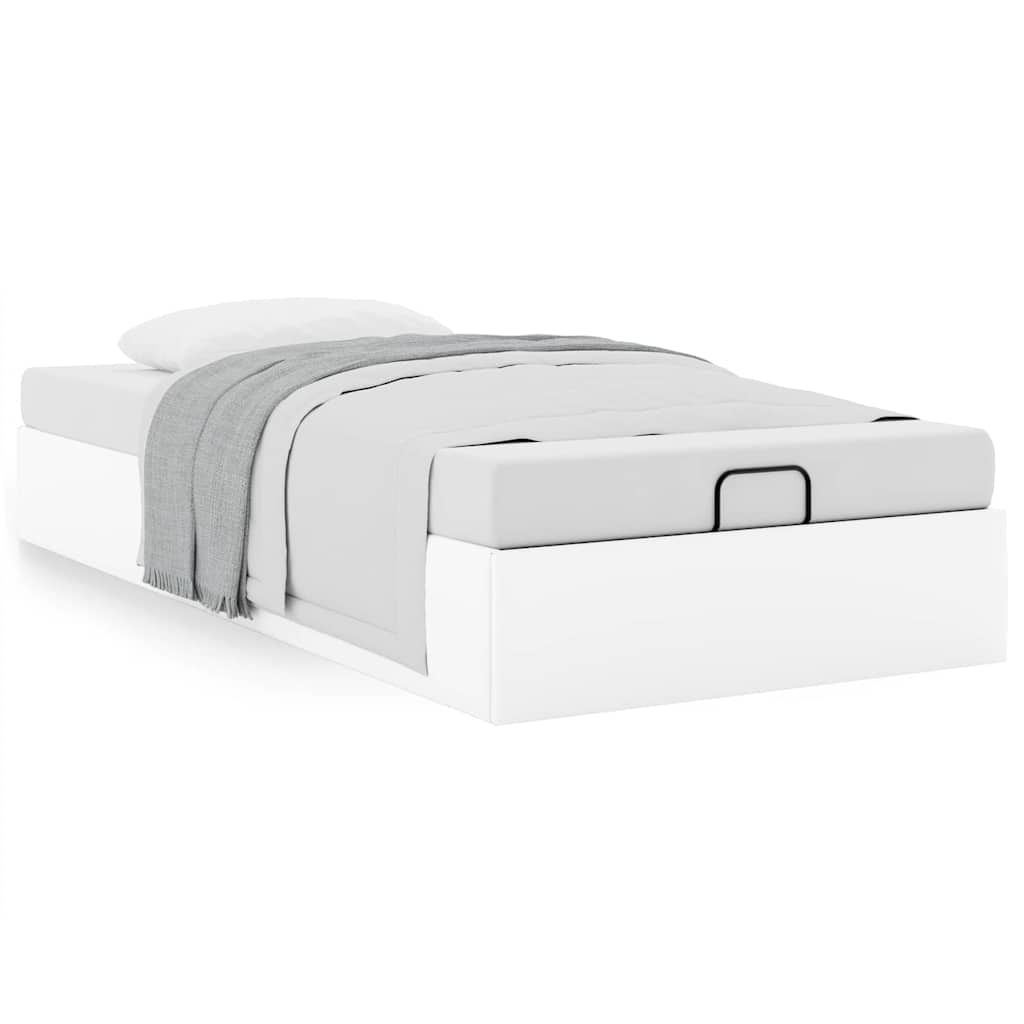 Ottoman-Bett ohne Matratze Weiß 100x200 cm Kunstleder