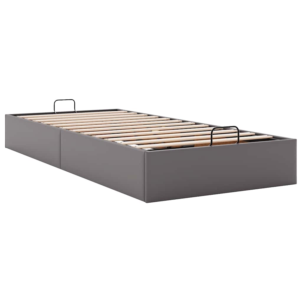 Ottoman-Bett ohne Matratze Grau 100x200 cm Kunstleder