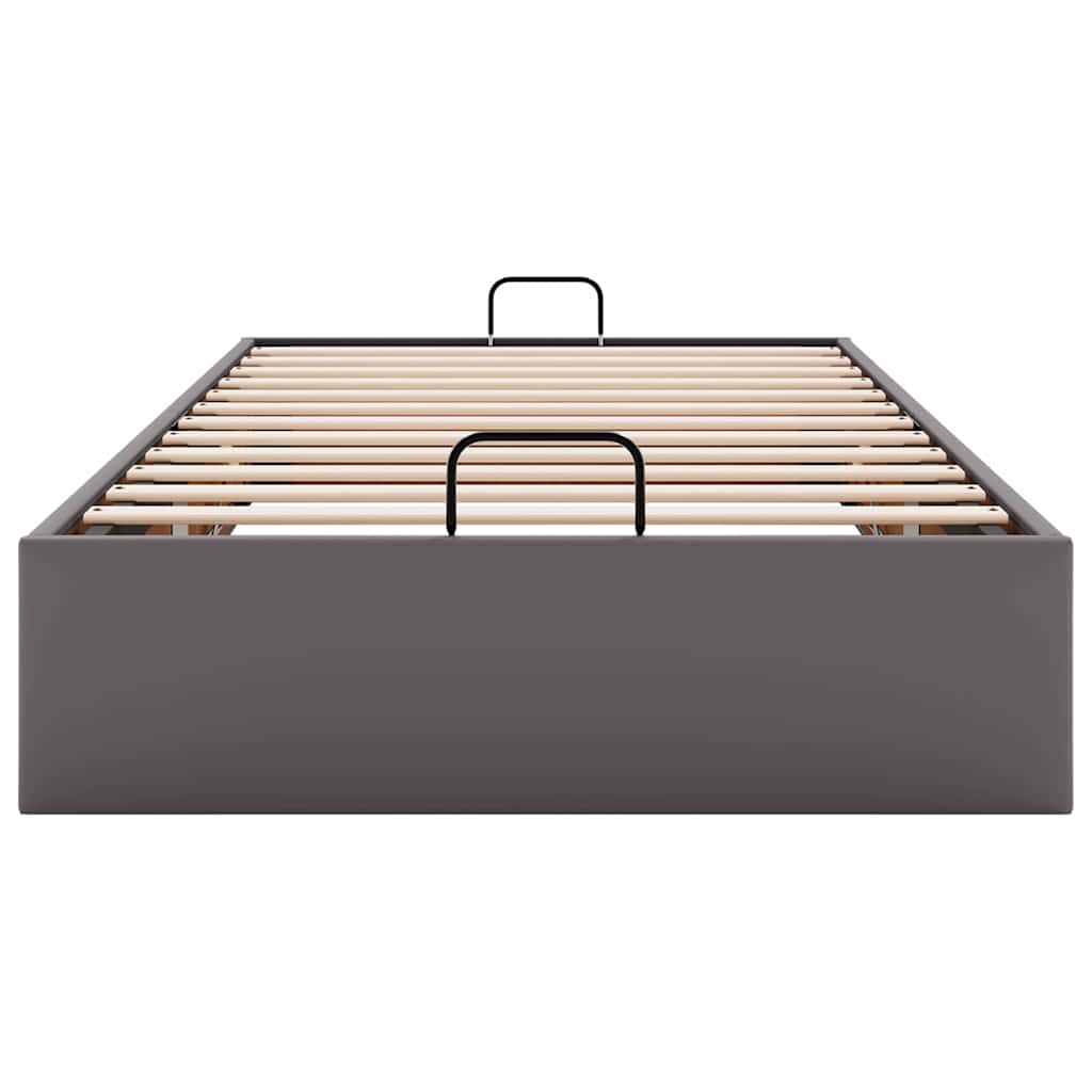 Ottoman-Bett ohne Matratze Grau 100x200 cm Kunstleder