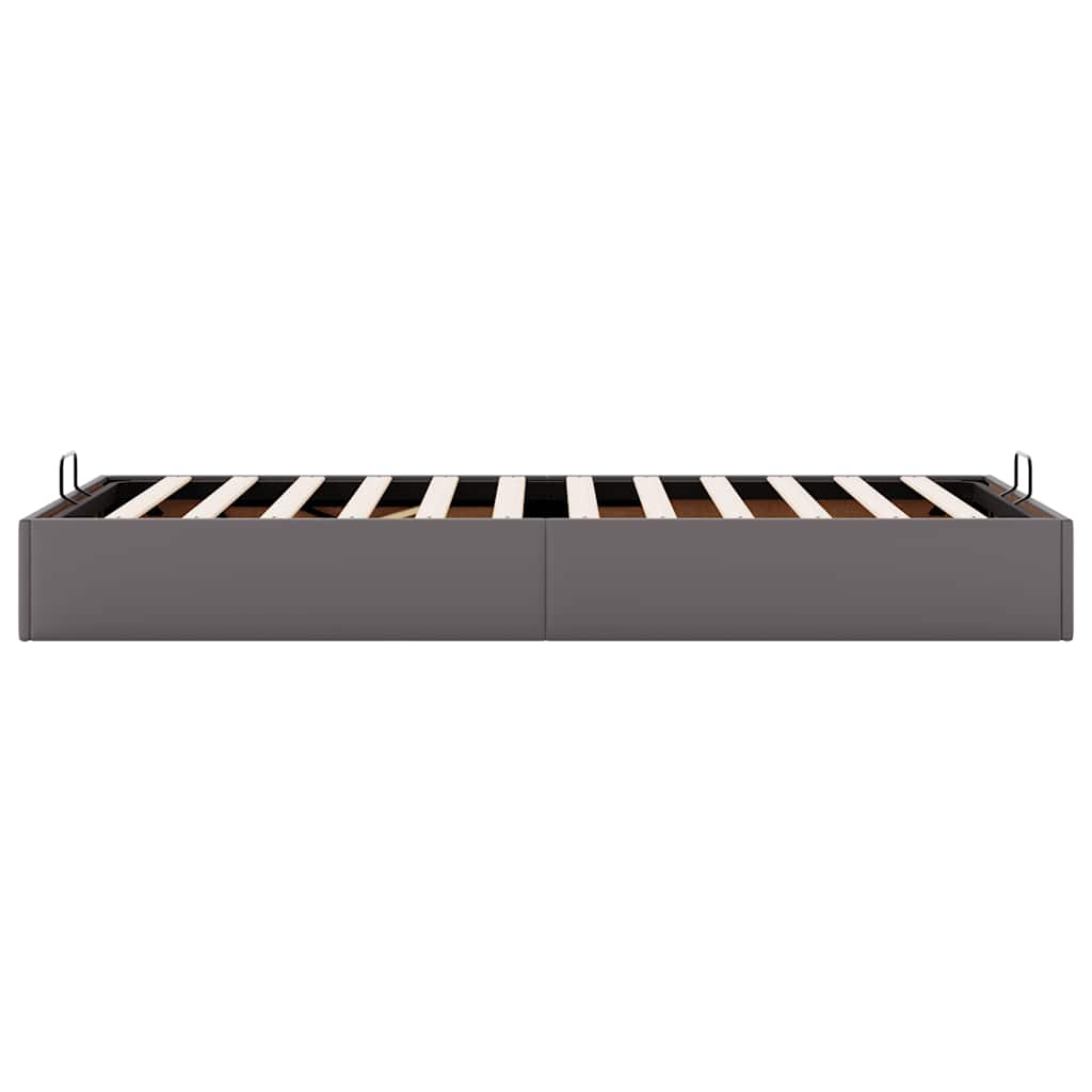 Ottoman-Bett ohne Matratze Grau 100x200 cm Kunstleder