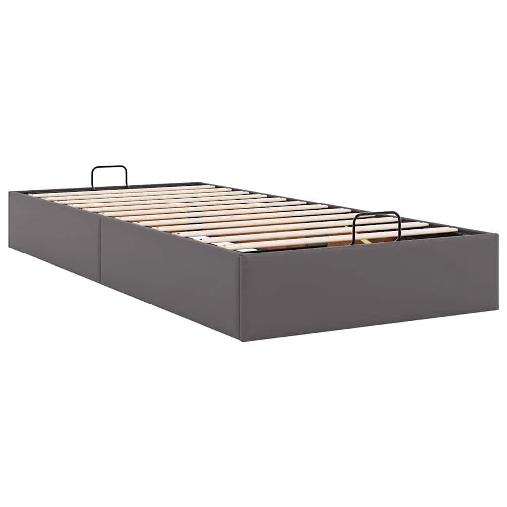 Ottoman-Bett ohne Matratze Grau 100x200 cm Kunstleder