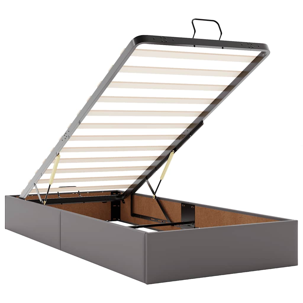 Ottoman-Bett ohne Matratze Grau 100x200 cm Kunstleder