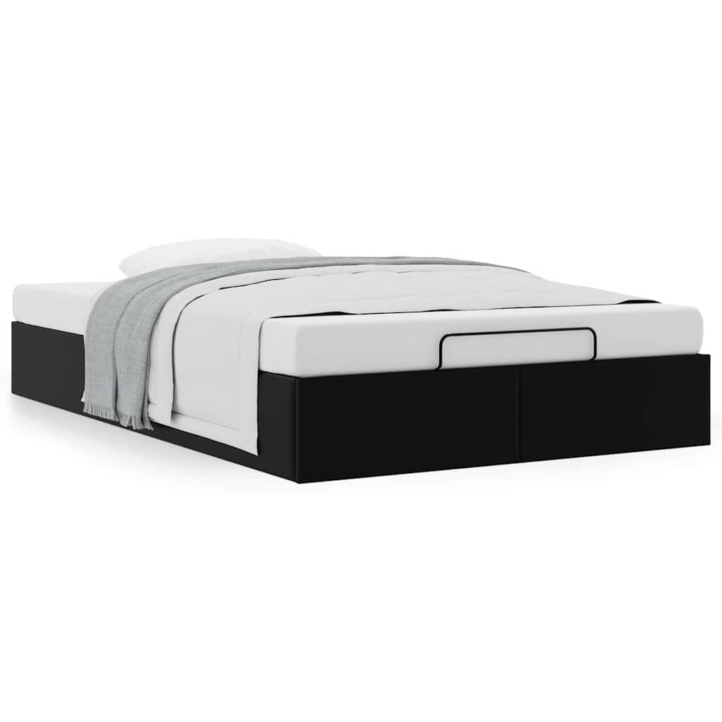 Ottoman-Bett ohne Matratze Schwarz 120x190 cm Kunstleder