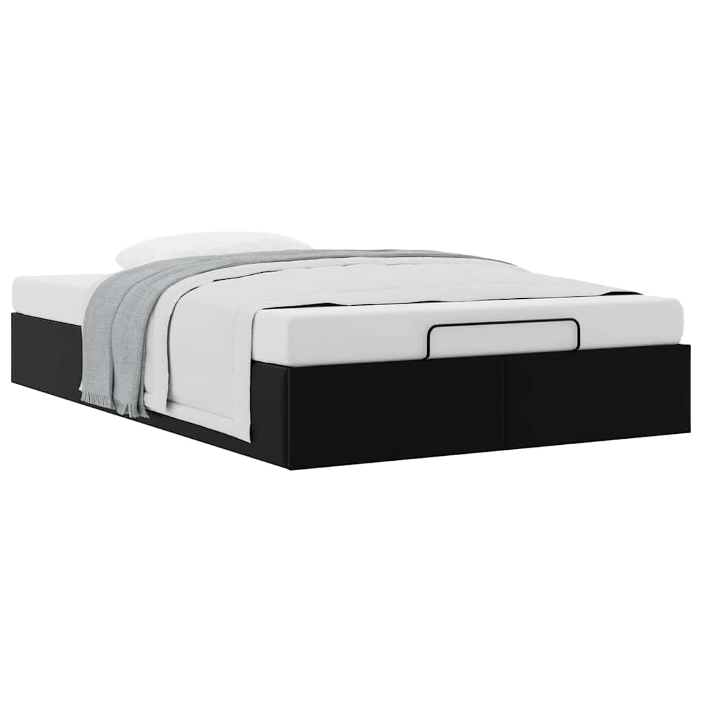 Ottoman-Bett ohne Matratze Schwarz 120x190 cm Kunstleder