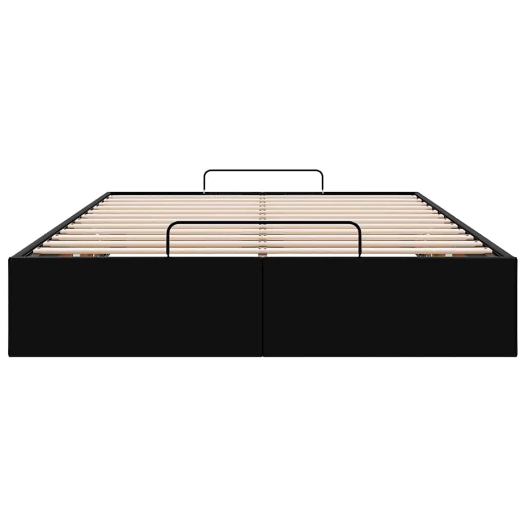 Ottoman-Bett ohne Matratze Schwarz 120x190 cm Kunstleder