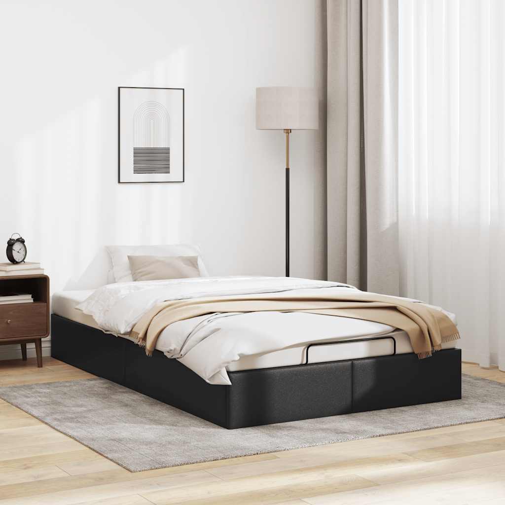 Ottoman-Bett ohne Matratze Schwarz 120x200 cm Kunstleder