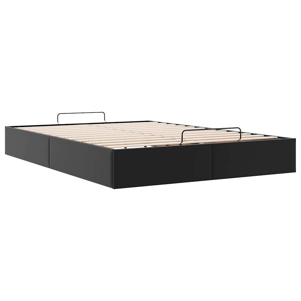 Ottoman-Bett ohne Matratze Schwarz 140x190 cm Kunstleder
