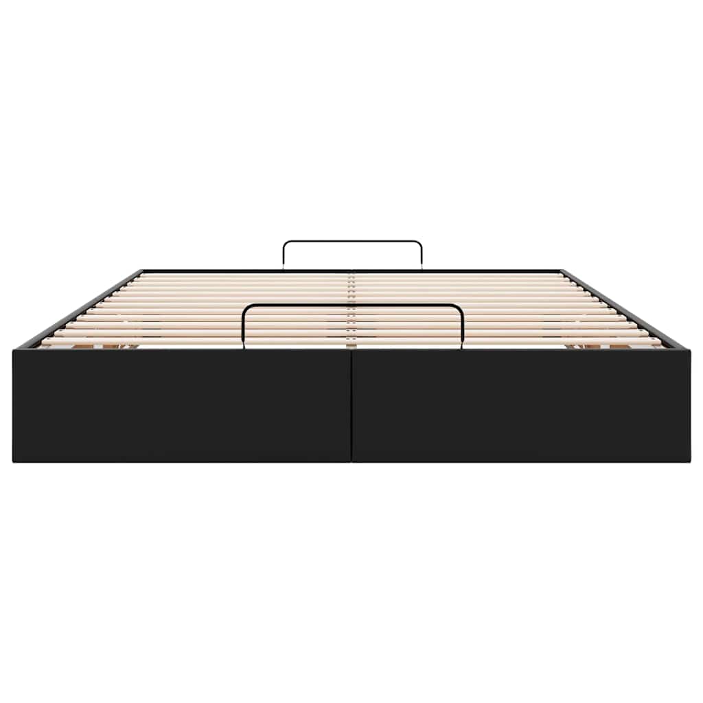 Ottoman-Bett ohne Matratze Schwarz 140x200 cm Kunstleder