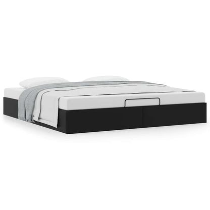 Ottoman-Bett ohne Matratze Schwarz 160x200 cm Kunstleder