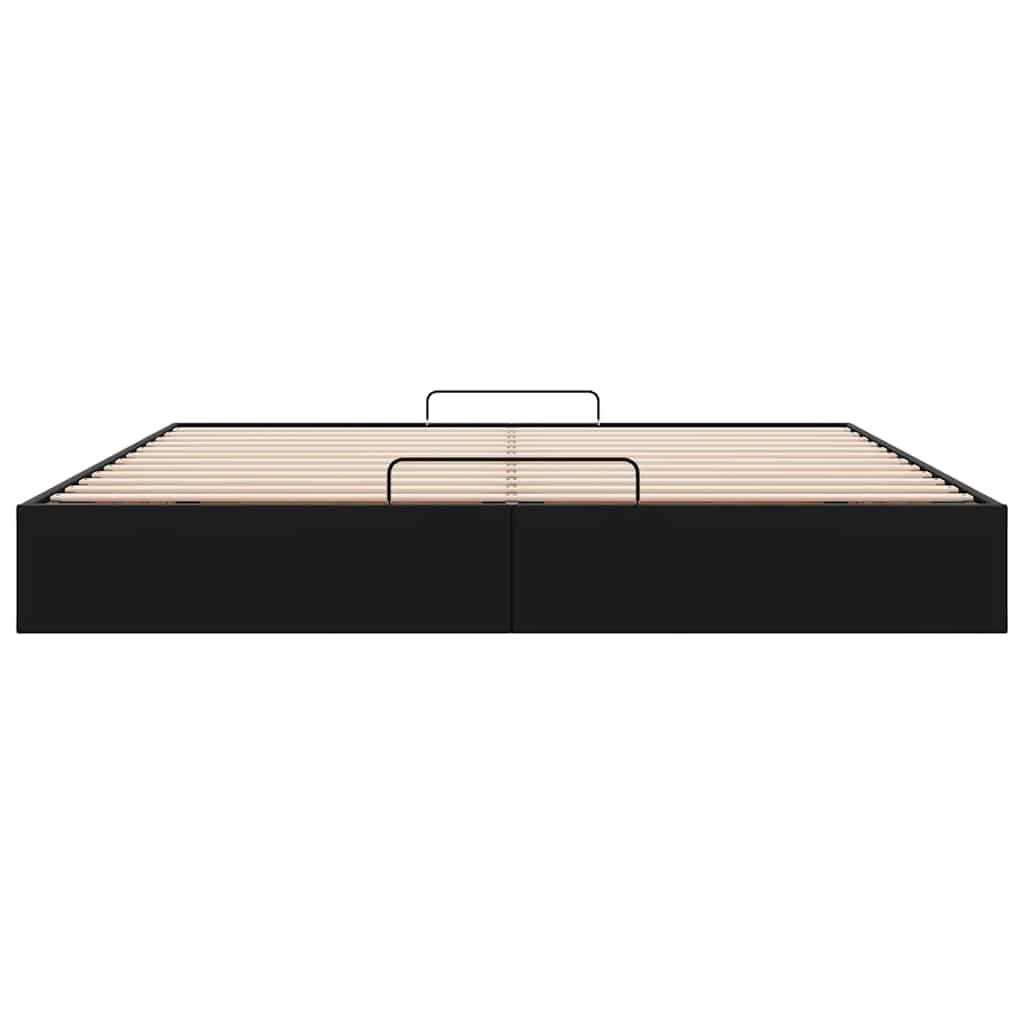 Ottoman-Bett ohne Matratze Schwarz 180x200 cm Kunstleder