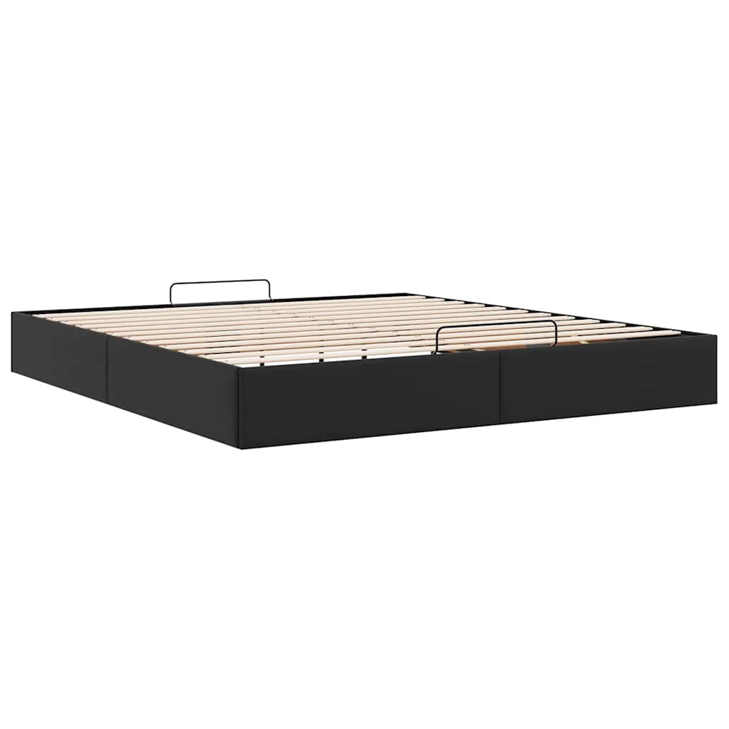 Ottoman-Bett ohne Matratze Schwarz 180x200 cm Kunstleder