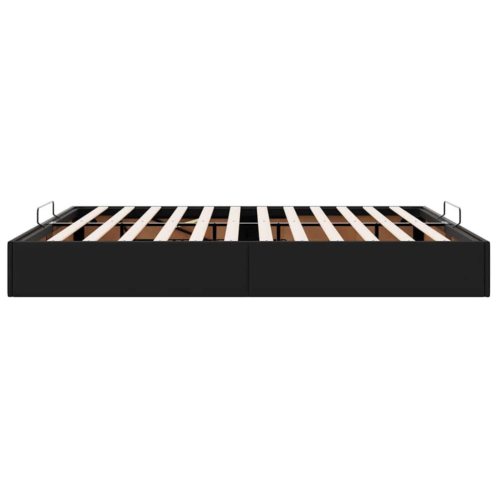Ottoman-Bett ohne Matratze Schwarz 200x200 cm Kunstleder