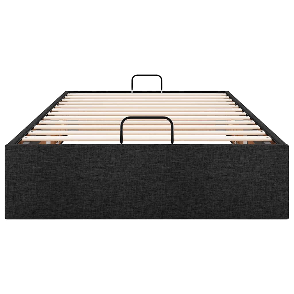 Ottoman-Bett ohne Matratze Schwarz 80x200 cm Stoff