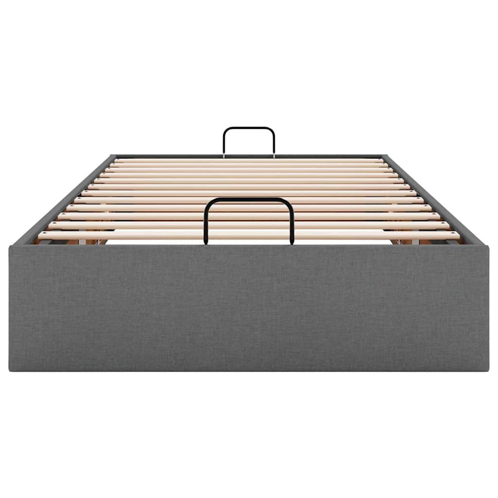 Ottoman-Bett ohne Matratze Dunkelgrau 90x190 cm Stoff