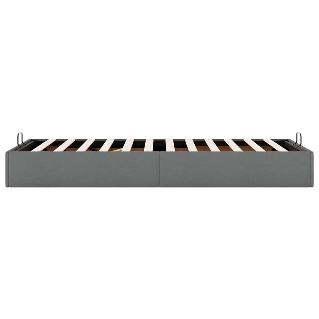Ottoman-Bett ohne Matratze Dunkelgrau 90x190 cm Stoff