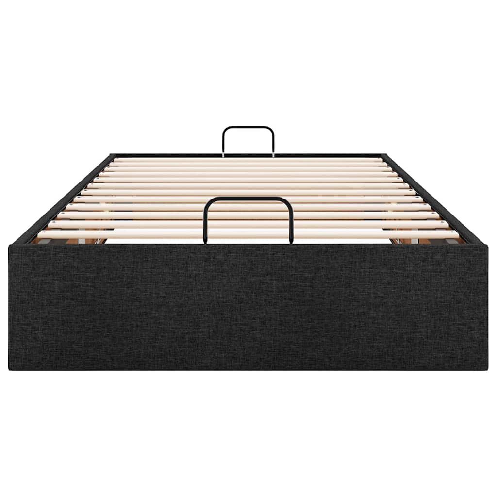 Ottoman-Bett ohne Matratze Schwarz 90x190 cm Stoff