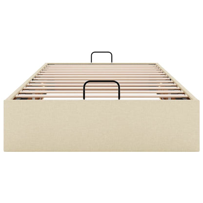 Ottoman-Bett ohne Matratze Creme 90x190 cm Stoff