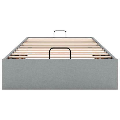 Ottoman-Bett ohne Matratze Hellgrau 90x200 cm Stoff