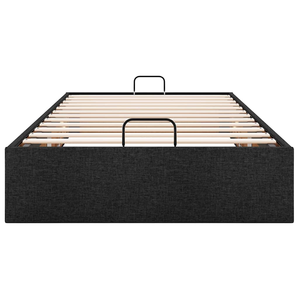 Ottoman-Bett ohne Matratze Schwarz 90x200 cm Stoff