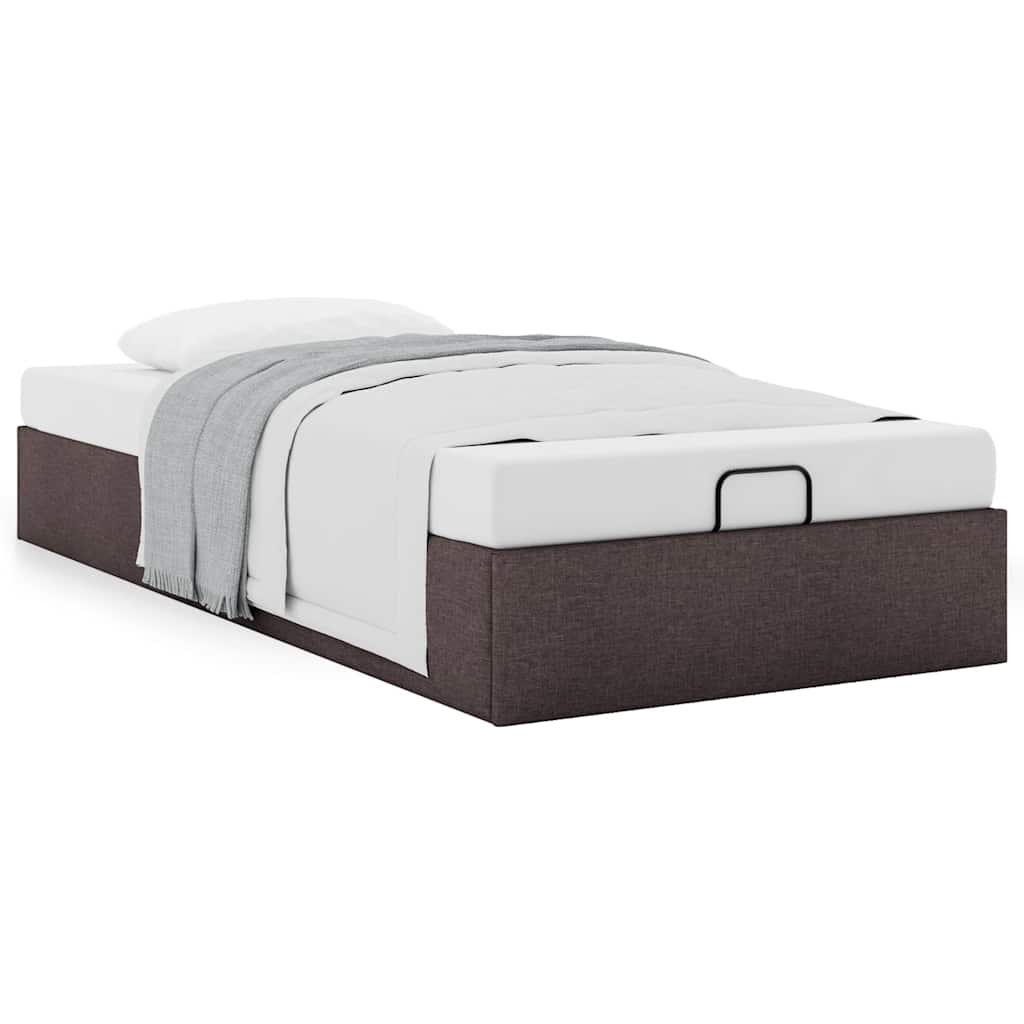 Ottoman-Bett ohne Matratze Dunkelbraun 90x200 cm Stoff
