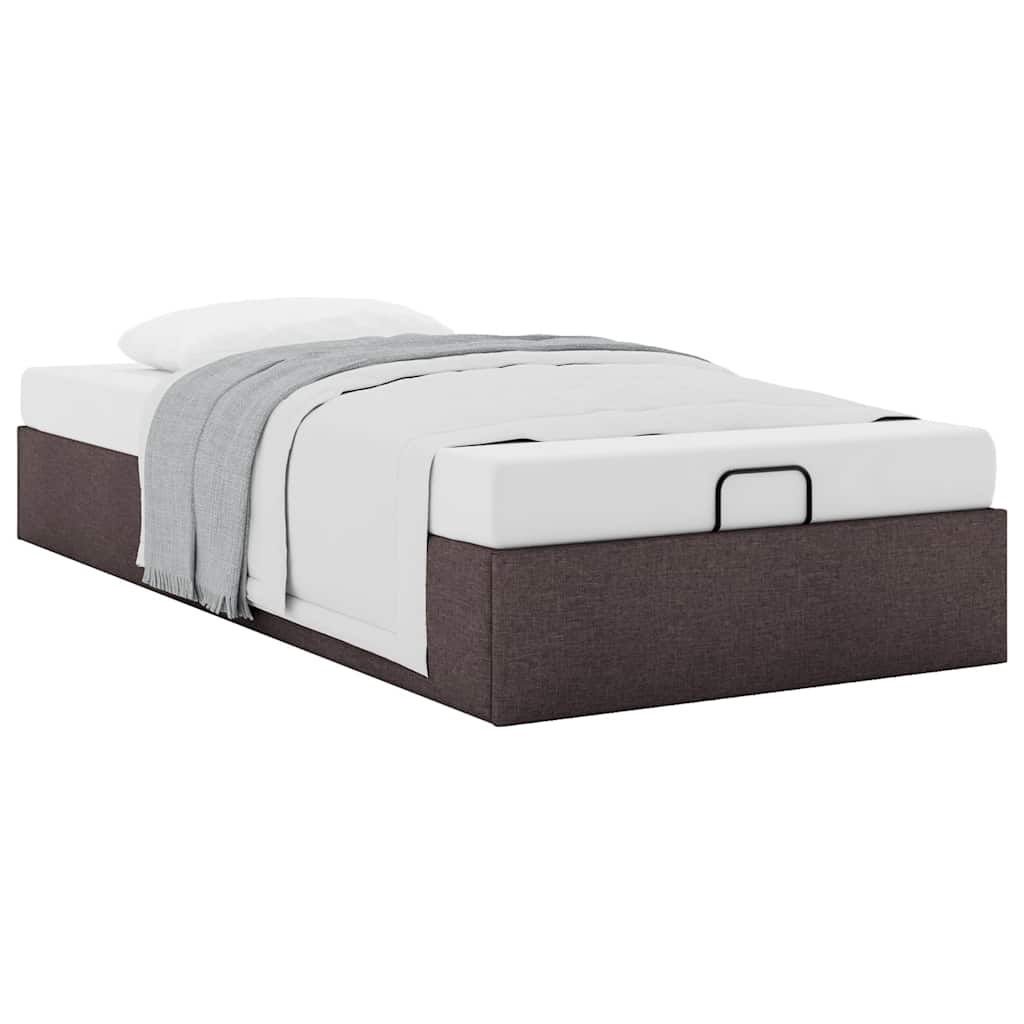 Ottoman-Bett ohne Matratze Dunkelbraun 90x200 cm Stoff