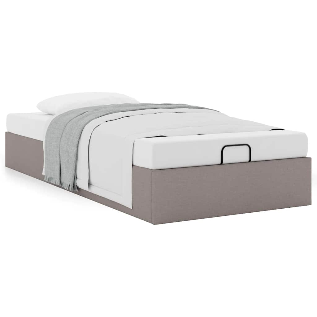 Ottoman-Bett ohne Matratze Taupe 90x200 cm Stoff
