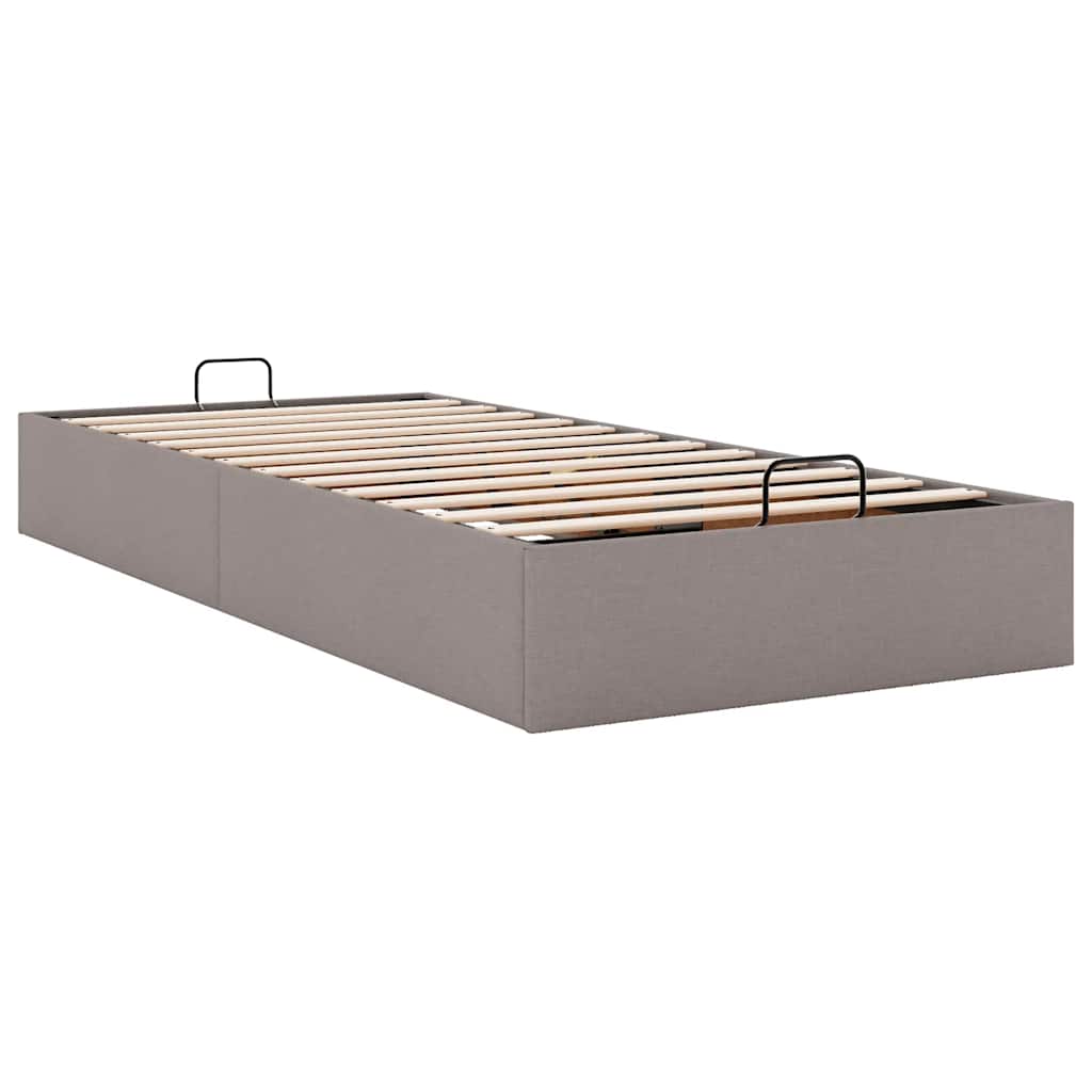 Ottoman-Bett ohne Matratze Taupe 90x200 cm Stoff