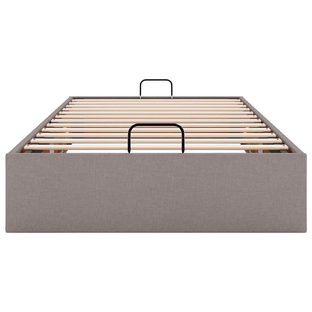 Ottoman-Bett ohne Matratze Taupe 90x200 cm Stoff