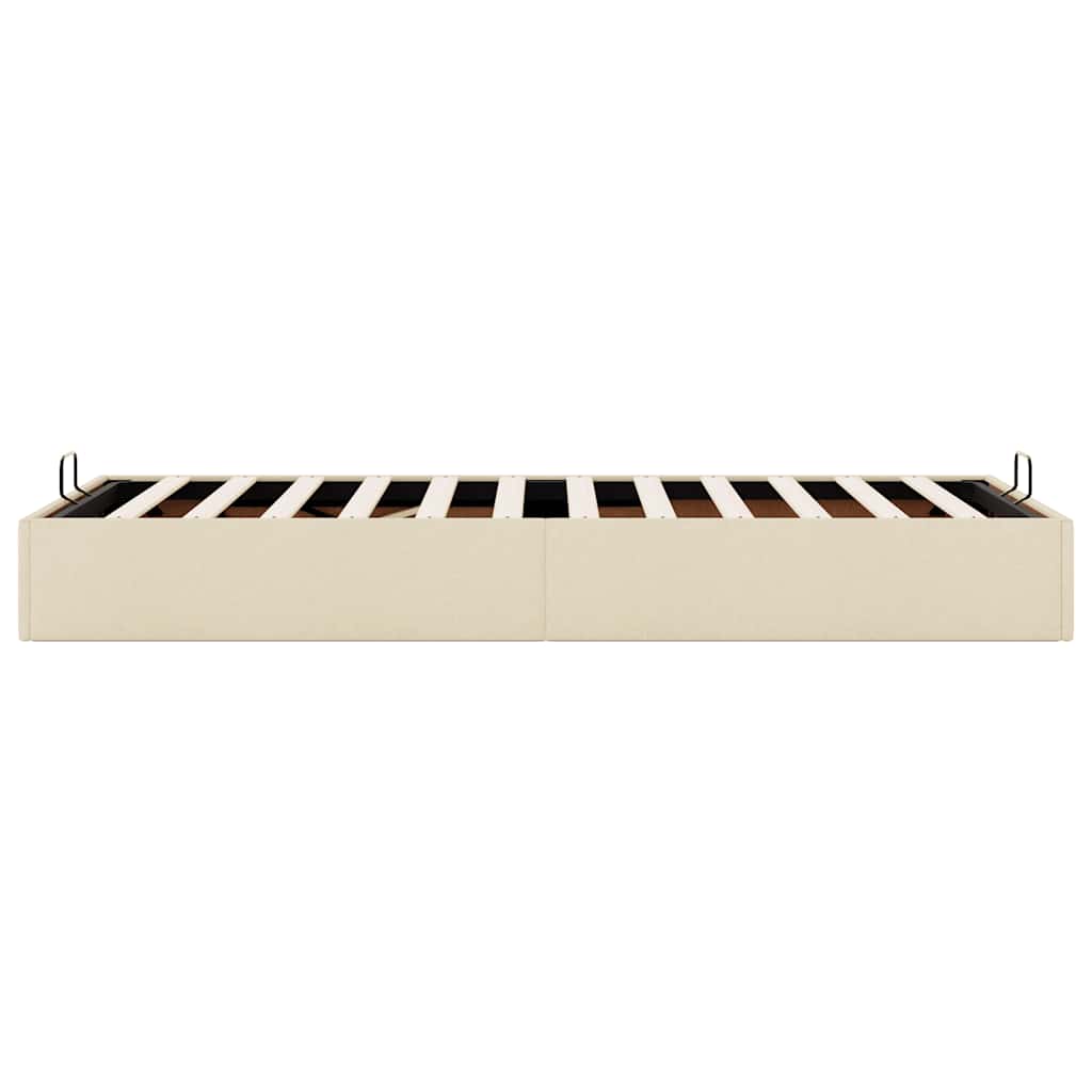 Ottoman-Bett ohne Matratze Creme 90x200 cm Stoff