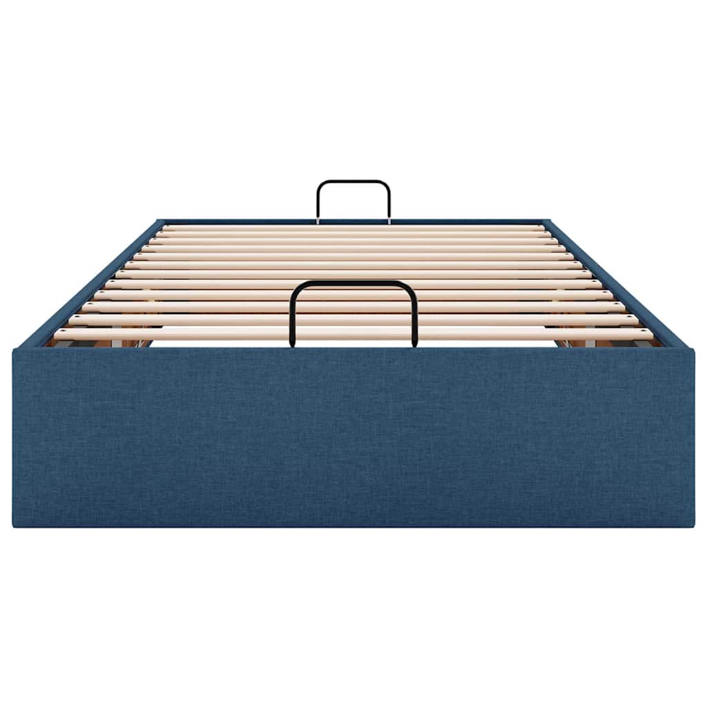 Ottoman-Bett ohne Matratze Blau 90x200 cm Stoff