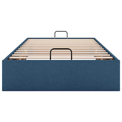 Ottoman-Bett ohne Matratze Blau 90x200 cm Stoff