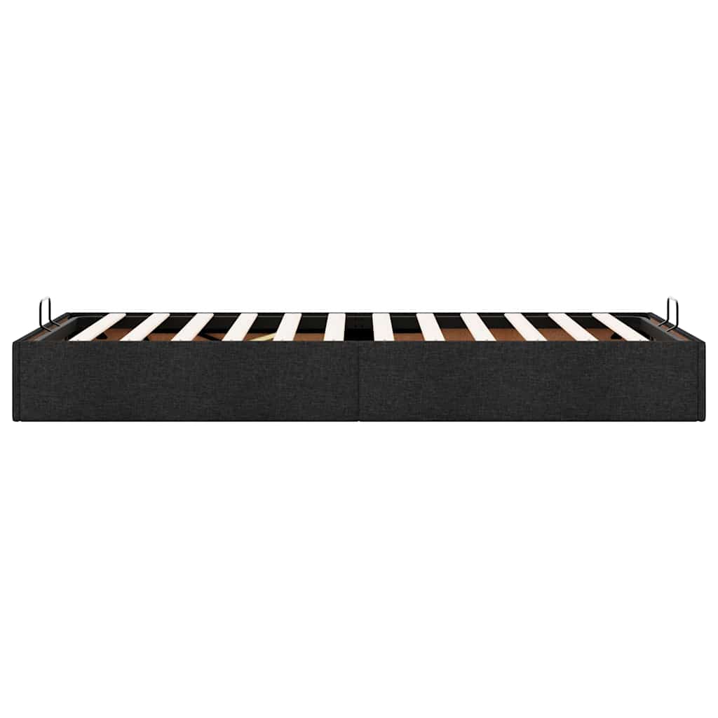 Ottoman-Bett ohne Matratze Schwarz 100x200 cm Stoff