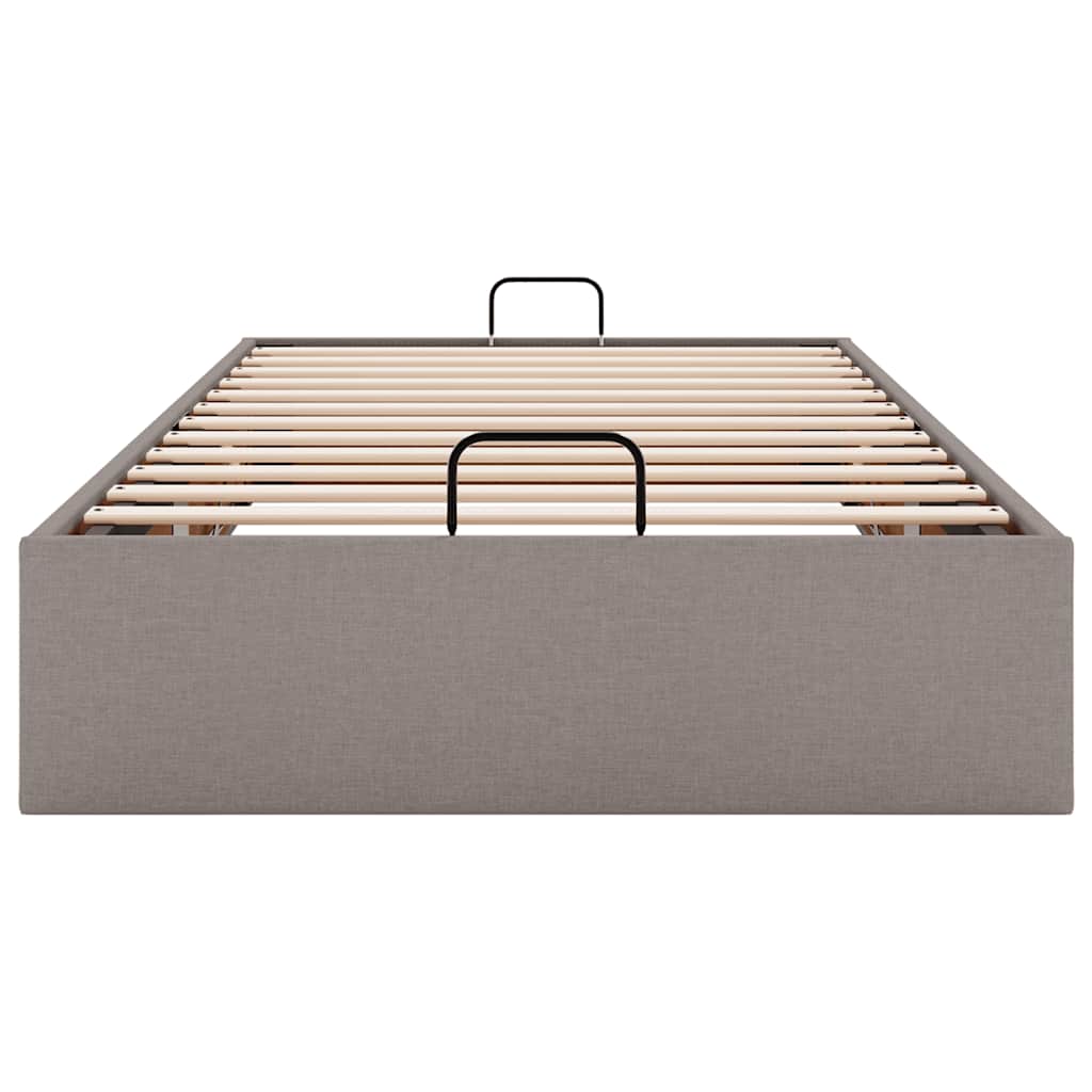 Ottoman-Bett ohne Matratze Taupe 100x200 cm Stoff