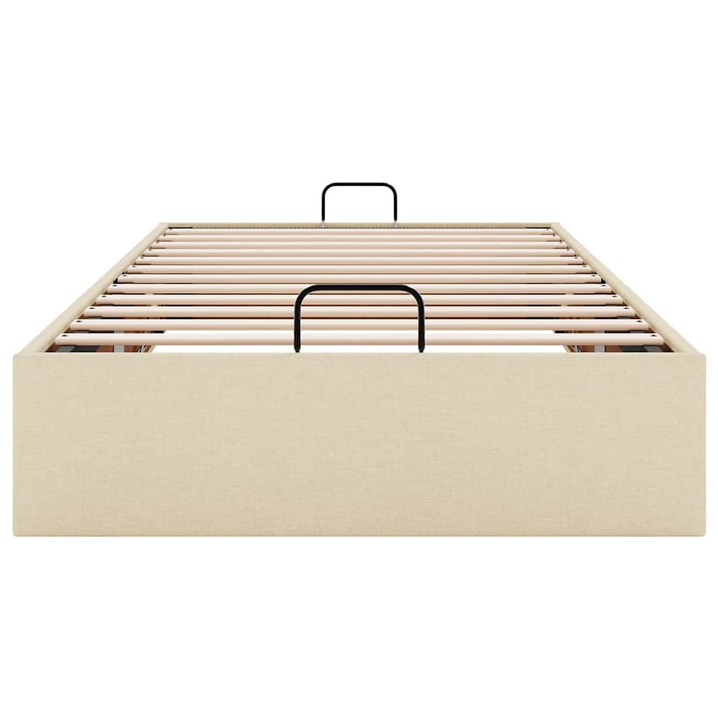 Ottoman-Bett ohne Matratze Creme 100x200 cm Stoff