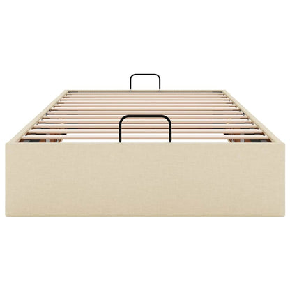 Ottoman-Bett ohne Matratze Creme 100x200 cm Stoff