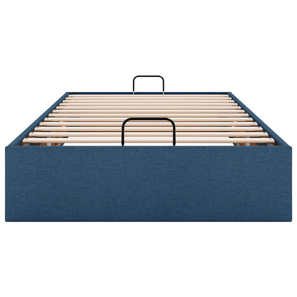 Ottoman-Bett ohne Matratze Blau 100x200 cm Stoff