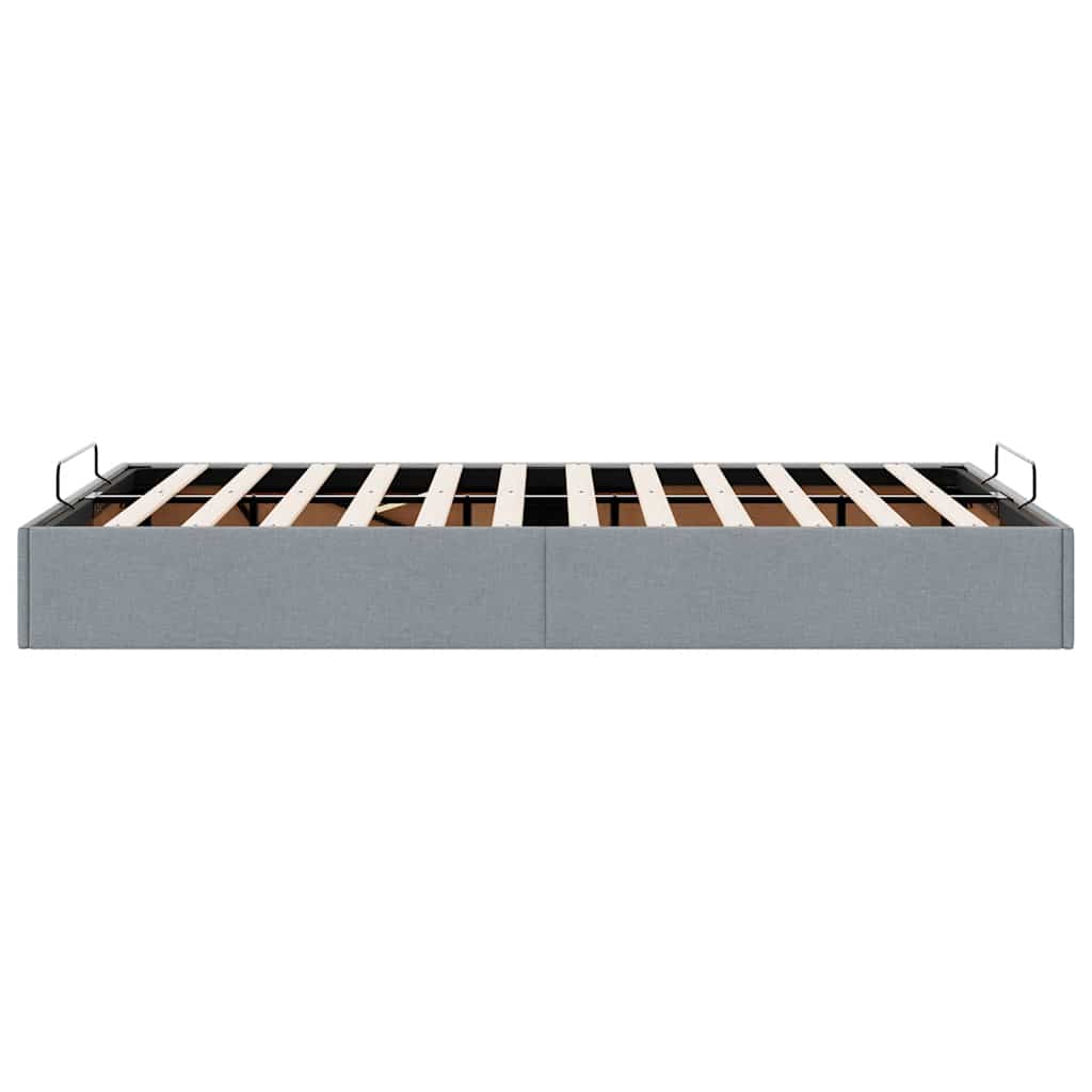 Ottoman-Bett ohne Matratze Hellgrau 120x190 cm Stoff