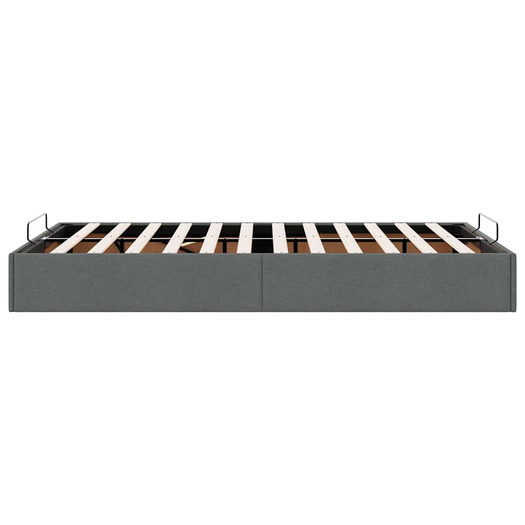 Ottoman-Bett ohne Matratze Dunkelgrau 120x190 cm Stoff