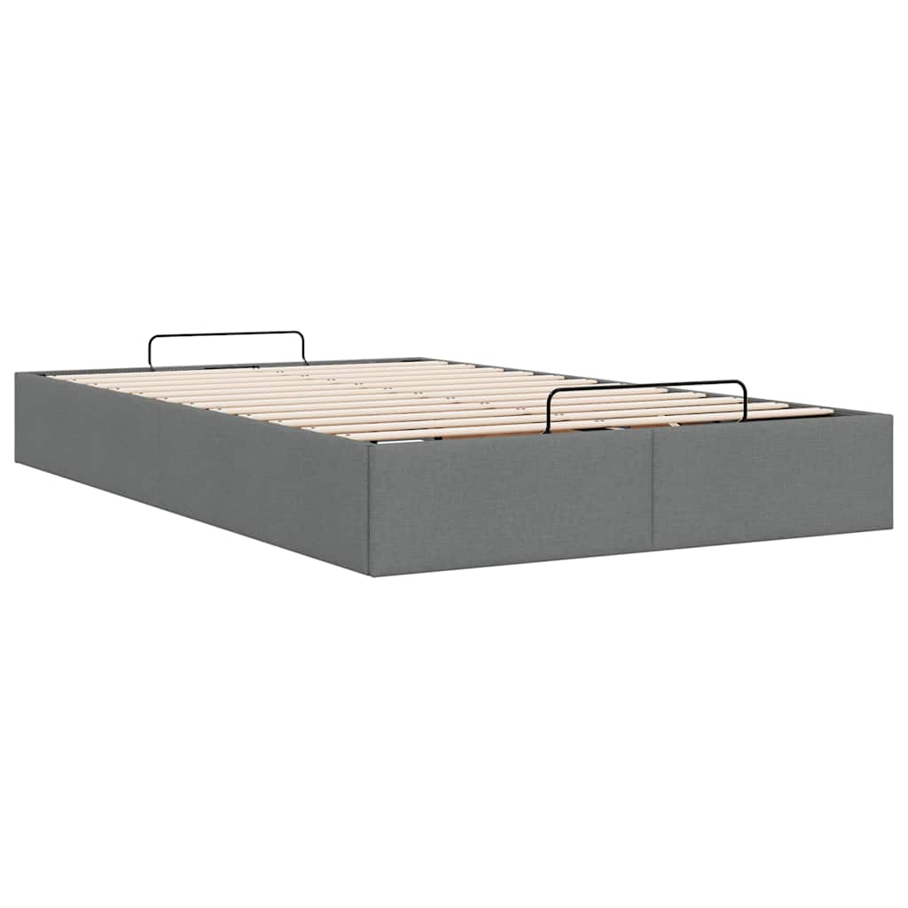 Ottoman-Bett ohne Matratze Dunkelgrau 120x190 cm Stoff
