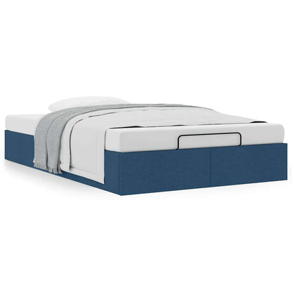 Ottoman-Bett ohne Matratze Blau 120x190 cm Stoff