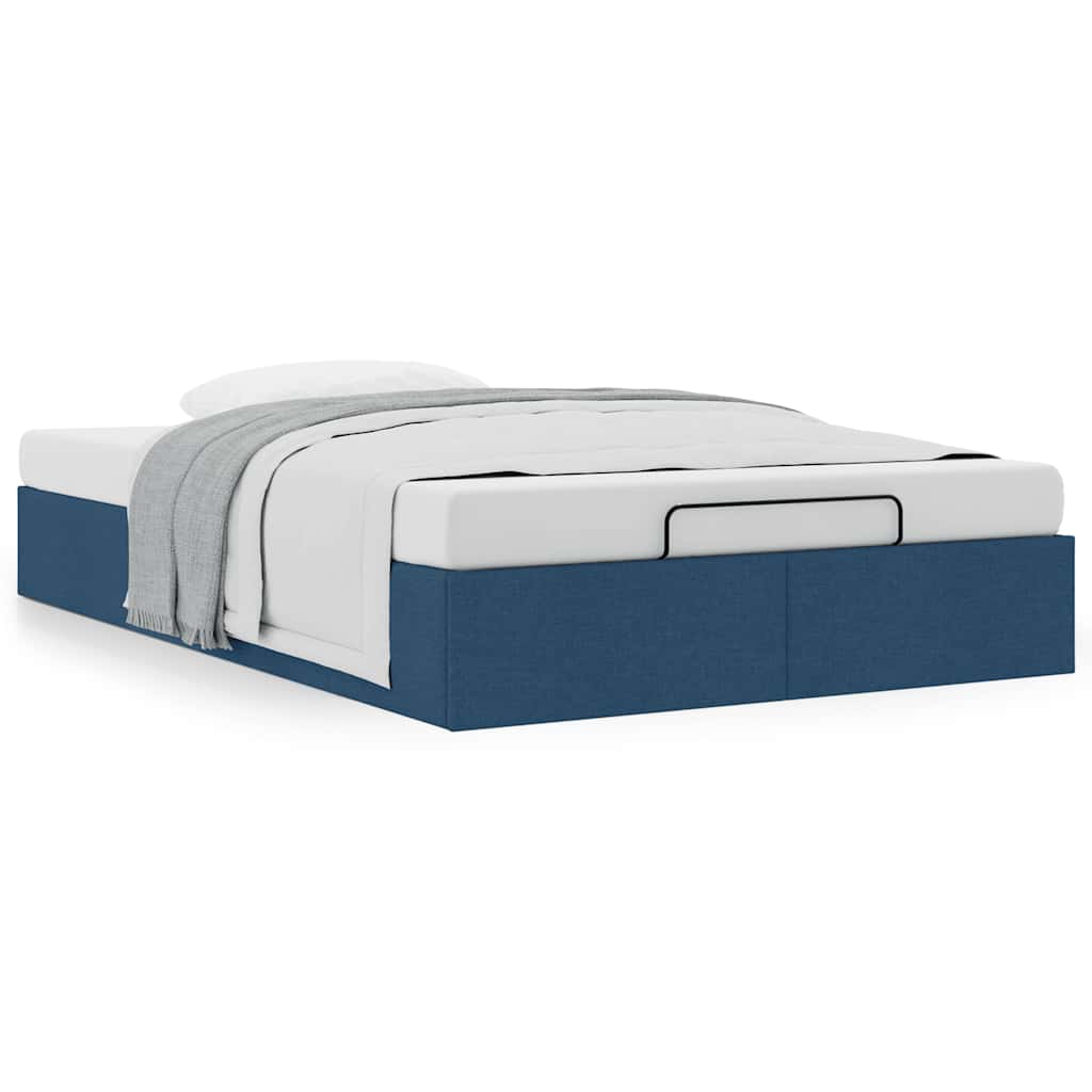 Ottoman-Bett ohne Matratze Blau 120x190 cm Stoff