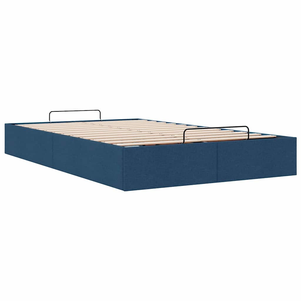 Ottoman-Bett ohne Matratze Blau 120x190 cm Stoff