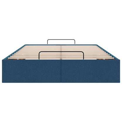 Ottoman-Bett ohne Matratze Blau 120x190 cm Stoff