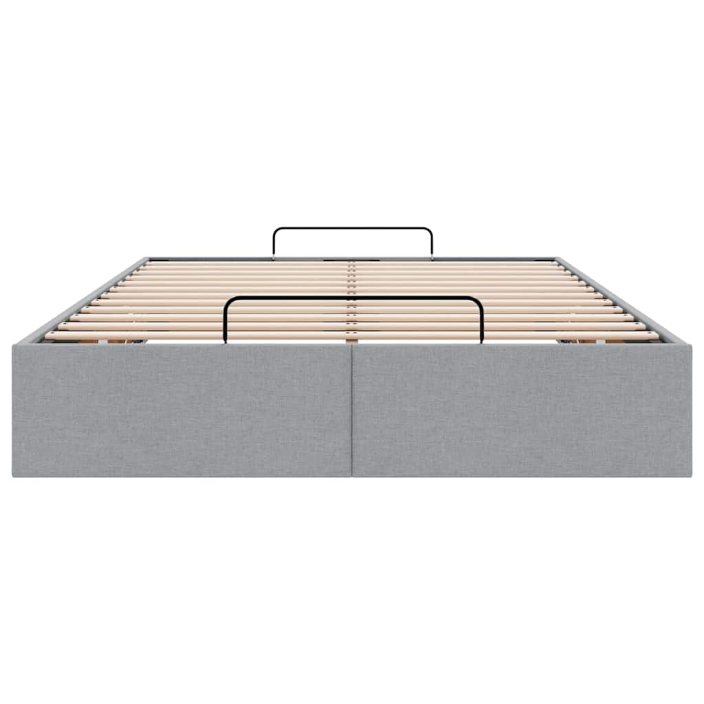 Ottoman-Bett ohne Matratze Hellgrau 120x200 cm Stoff