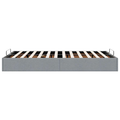 Ottoman-Bett ohne Matratze Hellgrau 120x200 cm Stoff