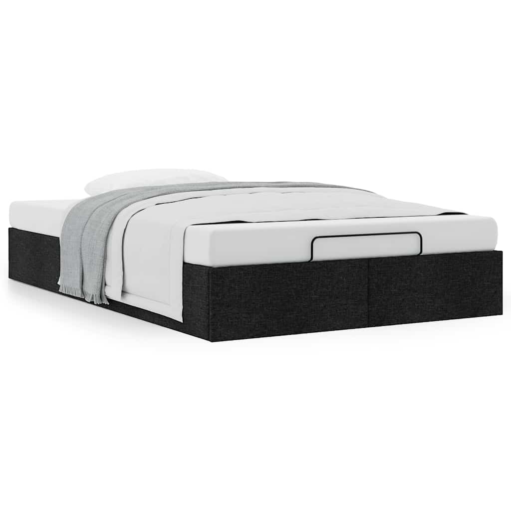 Ottoman-Bett ohne Matratze Schwarz 120x200 cm Stoff