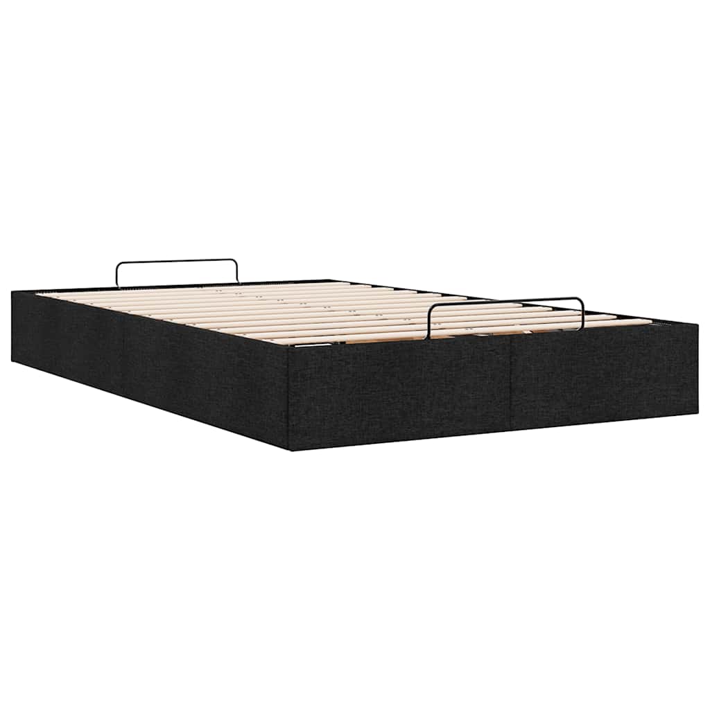 Ottoman-Bett ohne Matratze Schwarz 120x200 cm Stoff