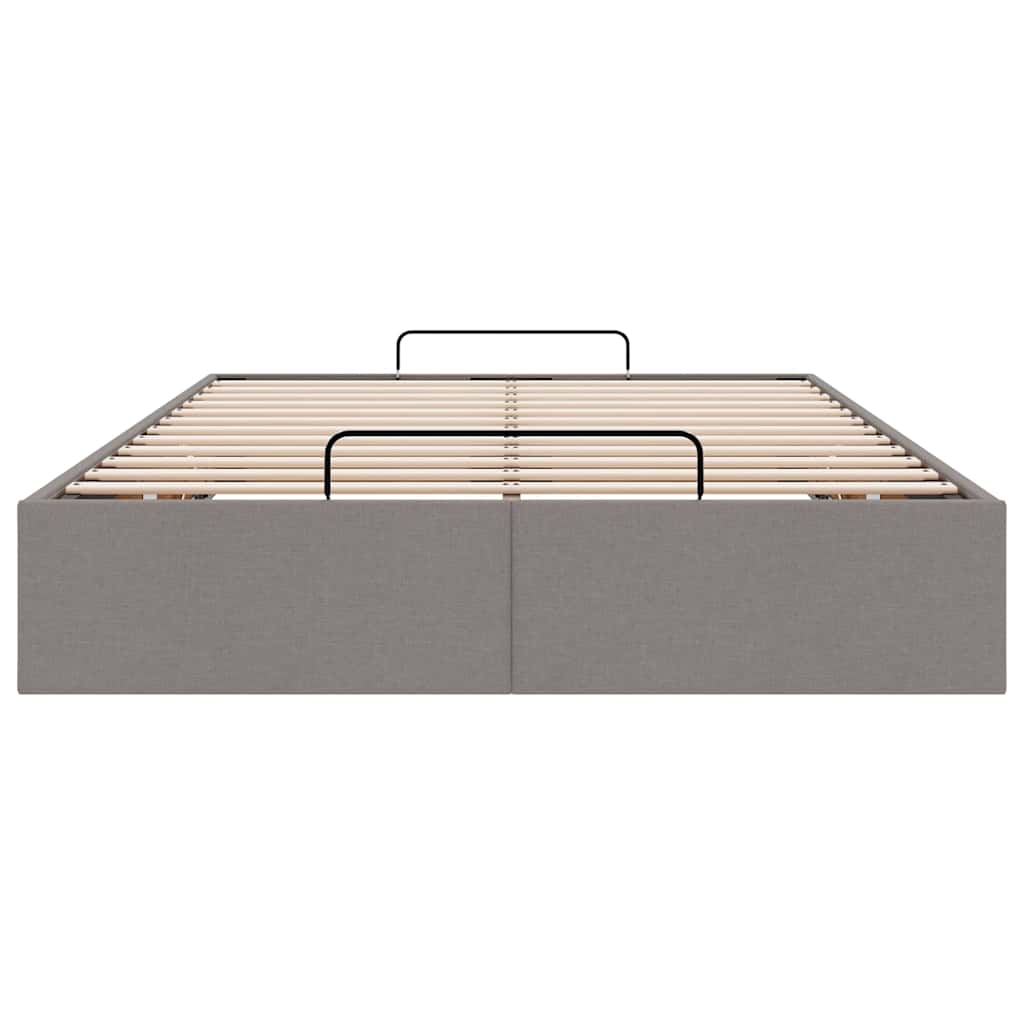 Ottoman-Bett ohne Matratze Taupe 120x200 cm Stoff