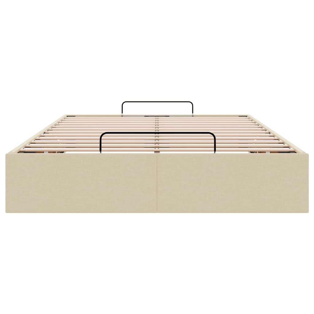 Ottoman-Bett ohne Matratze Creme 120x200 cm Stoff